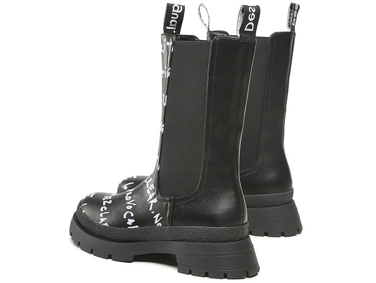 Ghete inalte Desigual Chelsea cu mesaje pictate